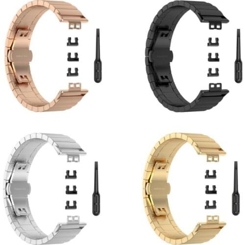 Unisex Stainless Steel Bracelet For HUAWEI Watch Fit Metal Watch Band TIA-B09 Color 1.64 Inch Anti-scratch Replacement Strap New