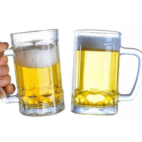 Household Glass Beer Mug With Handle Thickened Transparent Crystal Tea Cup Drink Cup Bar Party Supplies Cocktail Glass