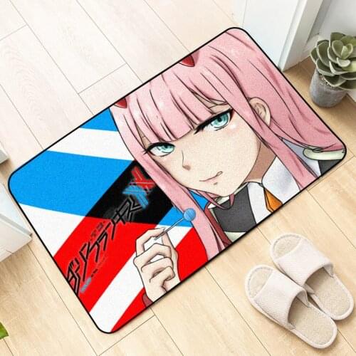 Anime Dakimakura Darling in the Franxx Zero Two Floor Mat Carpet Decor DIY Custom Bedroom Anti-slip Rugs Doormat Kitchen Mats