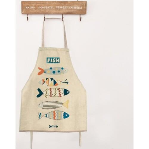 Linen Blessings design for small fish Childrens apron Children Bibs Home Cooking Baking Cleaning Kitchen Aprons Accessories