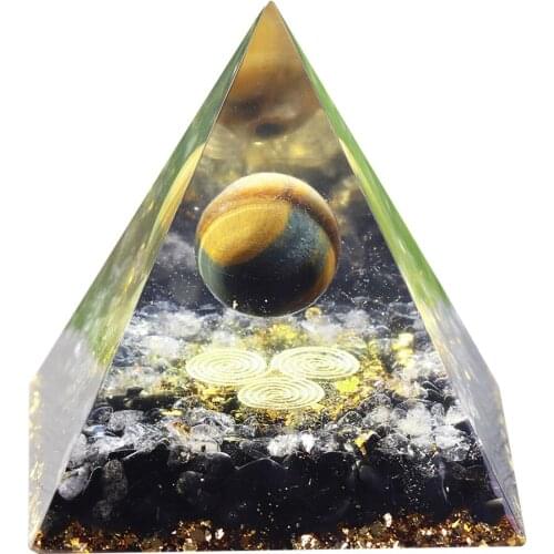 Energy Pyramid Generator for Protection, 60mm Crystal Pyramid for Home Tabletop Decor Ornaments