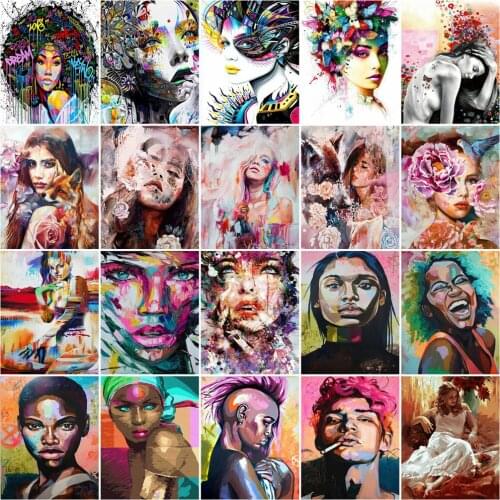 HUACAN DIY Frame Oil Painting By Numbers Girl Figure On Canvas Wall Art Acrylic Picture By Numbers Women For Living Room