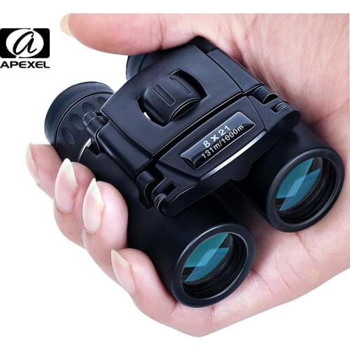 APEXEL 8x21 Compact Telephoto 1000m Binoculars Portable Lens Zoom Long Distance Foldable HD Powerful Mini Telescope for Hunting