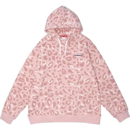 LACIBLE Hip Hop Streetwear Hoodie Menvintage Leopard Print Harajuku Hoodie Sweatshirt Loose Winter Cotton Fleece Hooded Pullover