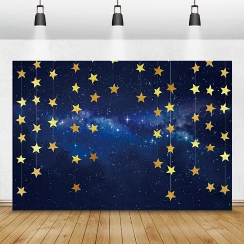 Laeacco Stage Backgrounds For Photography Strings Of Gold Star Shiny Star Starry Party Decor Pattern Photo Backdrop Photo Studio