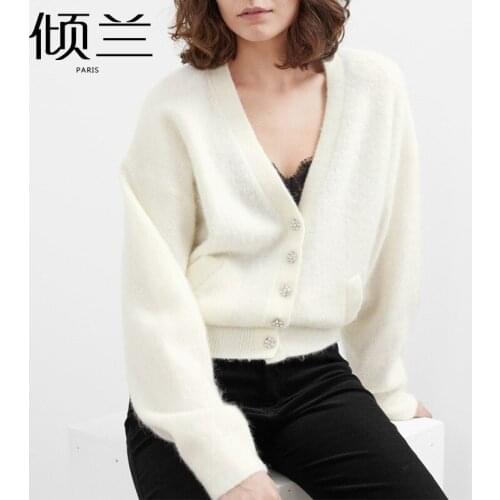 Patads light luxury Nordic minority spring and summer commute intellectual temperament coat Flower Button loose knit cardigan