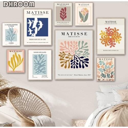 Matisse Poster with Frame Flower Leaves Henri Matisse Wall Art Canvas Paintings on The Wall Picture for Livingroom Home Decor