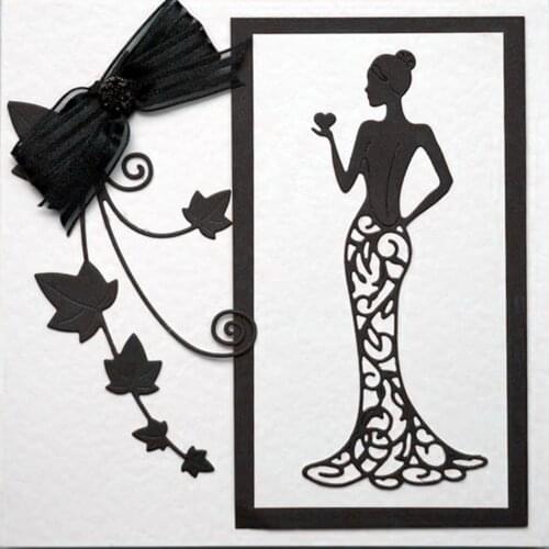 Metal Cutting Dies Beauty lady heart dress girl Stencils for DIY Scrapbooking photo album Decorative Embossing DIY Paper Cards