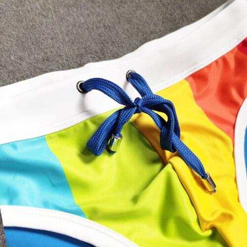 Gay Sexy Fitness Sports Base Pants Beach Surfing Swimming Trunks Mens Shorts Pretty Boy’s Love Lace-up Triangle Shorts New