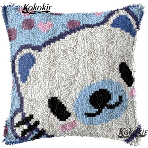 Handmade cross-stitch latch hook rug canvas cushion embroidery needlework sets Crocheting Rug Kits Yarn 3d carpet tools