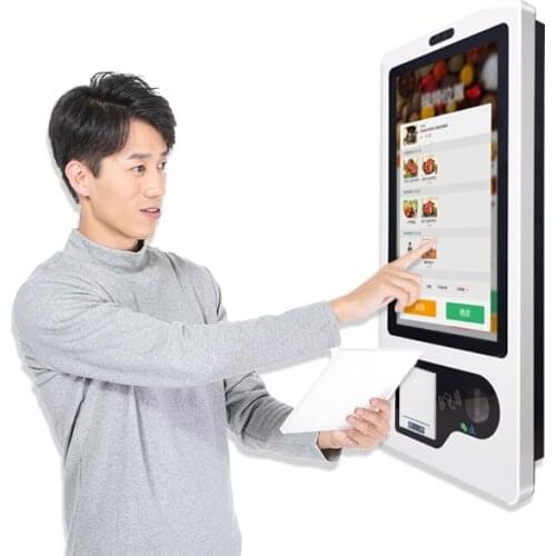Wall mount touch screen kiosk all in one pos machine with printer android technology machines terminal pos systems