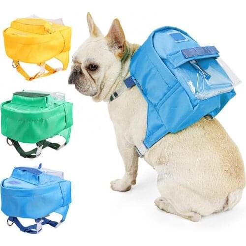 Outdoor Bulldog Shoulder Portable Travel TPE Cloth Backpack Teddy Pet Dog Backpack Pure Color Double Backpack Small Pet Supplies