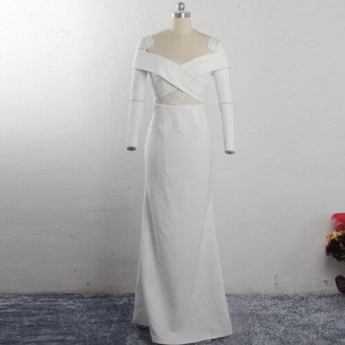 RSW1574 Off The Shoulder Crepe Dress With Flowery Applied Tulle In The Front And Back Of The Dress