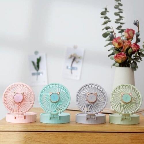 Portable Mini Fan Travel Make-Up With Lens Can Hang Neck Small Fan USB Rechargeable Fan