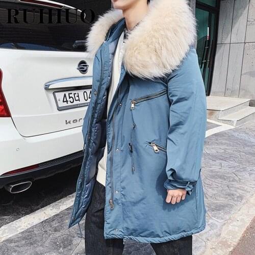 RUIHUO Men's Parkas With A Hood