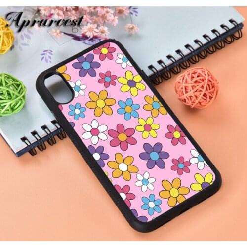 Aprarvest PINK FLOWER Silicone Rubber Phone Case Cover For iPhone 6 6S 7 8 PLUS X XS XR 11 12 MINI PRO MAX