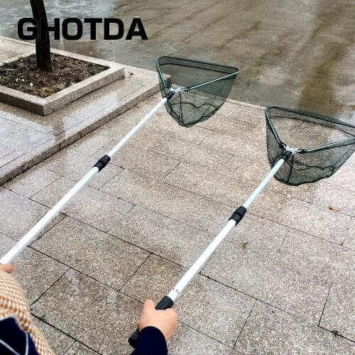 Aluminum Alloy 150cm 170cm 210cm Telescope Extending Pole Handle Brail Landing Net Tackle