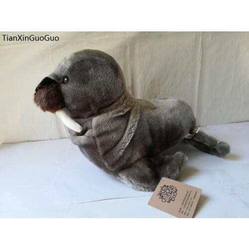 Dark gray walrus plush toy large 40cm soft doll throw pillow toy Christmas gift w0306