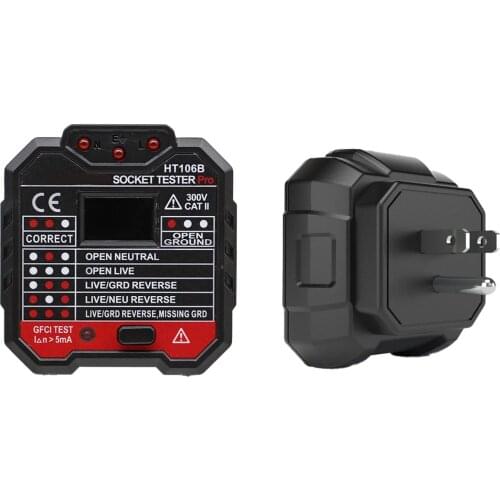 Outlet Tester Power Socket Automatic Electric Circuit Polarity Voltage Detector For Home And Professional Use