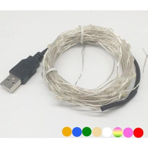 10M USB LED String Light Waterproof LED Silver Copper Wire String Holiday Outdoor Fairy Christmas Party Wedding Decoration10M US