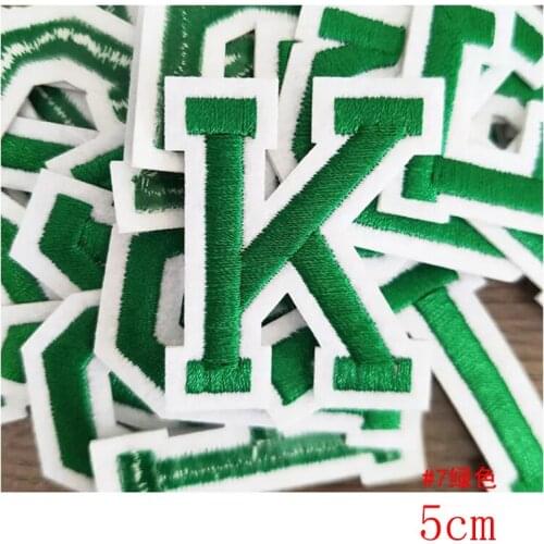 Embroidery Brand Patch Green Color Name Letter Sew on Transfer Iron on Sticker Baby Clothes Bag Decoration