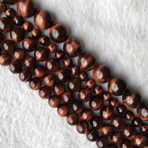 High Quality Natural Genuine AAA Red Tiger Eye Stone Round Loose Stone Jelwery Set Beads 3-18mm 15" 05659