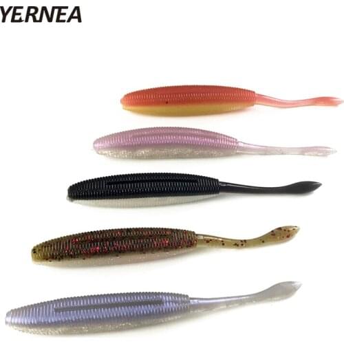 Yernea 5pcs/lot 4.7g 9.8cm New Soft Bait Fishing Lure Manual Silicone Imitation Fish Bionic Road Sub Soft Bait Plastic Lure