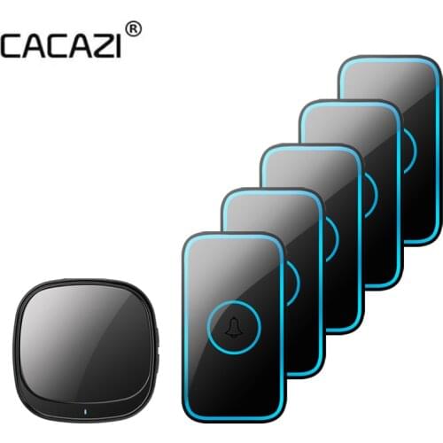 CACAZI USB Wireless Waterproof Doorbell 300M Range Intelligent Door Bell Chime 1 2 Button 3 4 5 Receiver 2021 Newest door bell