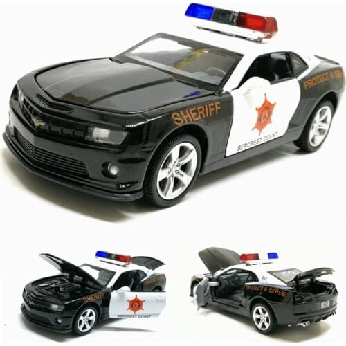 1:32 CAMARO Police Diecast Model Car Toys Pull Back Car For Kids Children Gift Collection Free Shipping