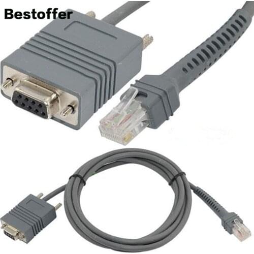 2 Meters RJ45 Male to DB9 Pin Female Bar Code Scanner Serial Console Cable For Symbol LS3008 / LS3408