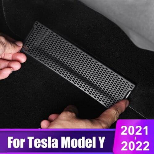 For Tesla Model Y 2021 2022 Rear Seat Lower Air conditioning Outlet Cover Dustproof Protect Cover High Quality ABS Accessories