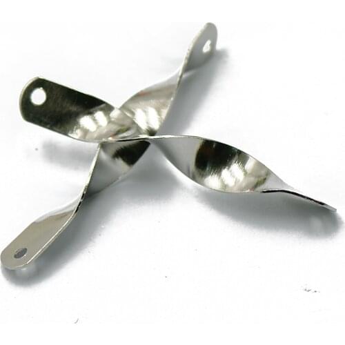 20pcs Silver Color Plated Twisted Connector Beads 40x5mm Jewelry Making Supplies