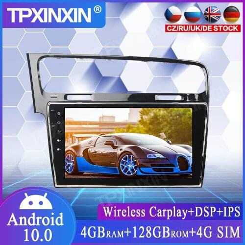 4+128G Android 10.0 For Volkswagen Golf 7 Car Multimedia Player GPS Navigation Head Unit Auto Radio Stereo Tape Recorder Carplay