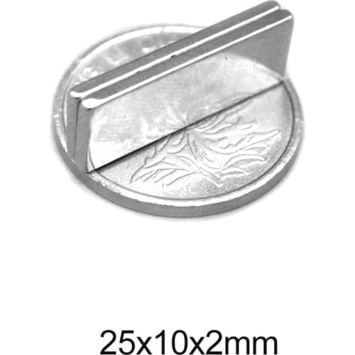 5~100PCS 25X10X2 Block Strong Rare Earth Magnet 25x10x2mm Rectangular Neodymium Magnets Sheet N35 Permanent Magnet 25*10*2 mm