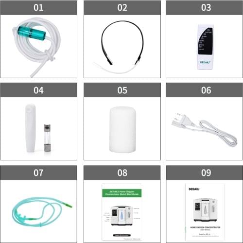 DEDAKJ oxygen machine accessories oxygen inhalation tube remote control atomization suit power cord water tank mask purifier