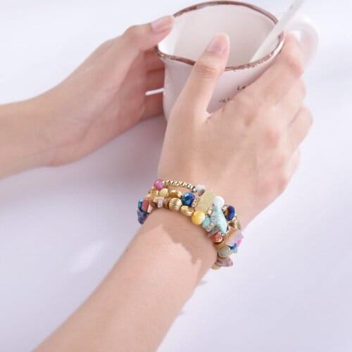 Crystal bracelet multi-layer wrap-around bohemian beads bracelets ethnic wind bracelet