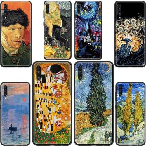 Van Gogh Flower Starry Night Case For Samsung A50 A50s A90 A30s Cover TPU Funda Phone Coque For Galaxy A70 A80 A30 Shell