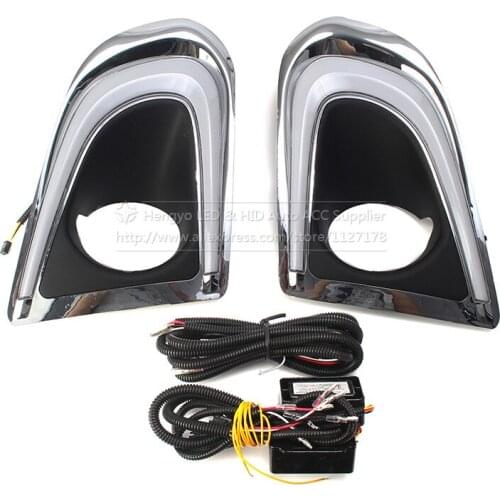 2PCS Daytime running light day lights For Chevrolet Tracker Trax 2014-2015 DRL car led turn signal relay Waterproof fog lamp