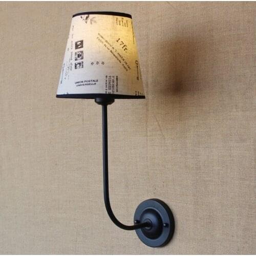 American Style Decorative Wall Sconce Bedside Wall Lamp Cloth Cover Retro LED Wall Light Fixtures For Home Lighting Arandela