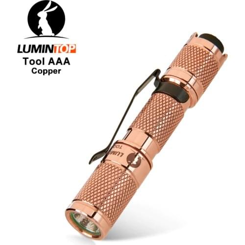 Lumintop Tool AAA copper/brass EDC flashlight with tail switch 120Lumins XPG3 LED mini pocket flashlight