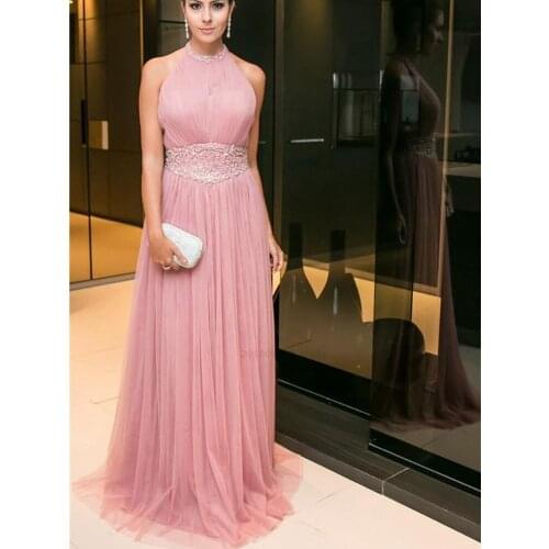 Lace Beading Sexy Backless Long Evening Dresses Bride Banquet Elegant Floor-length Party Prom Dress