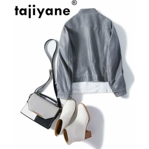 Jacket Autumn 2021 Women 100% Genuine Leather Jacket Women Spring Moto Women Short Coat Sheepskin Female Clothes SG9037 WPY100