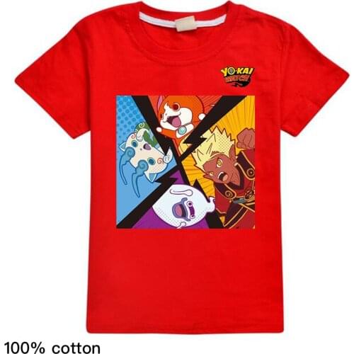 YO KAI cartoon cartoon summer sports short-sleeved tops for teenagers boys and girls casual short-sleeved T-shirt tops