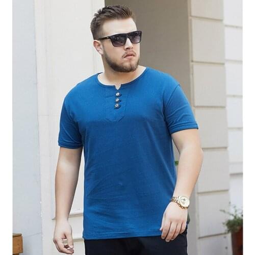 Summer Chinese style large size cotton T-shirt stretch thin section plus size of fat loose half-sleeved 8XL 7XL 6XL 5XL