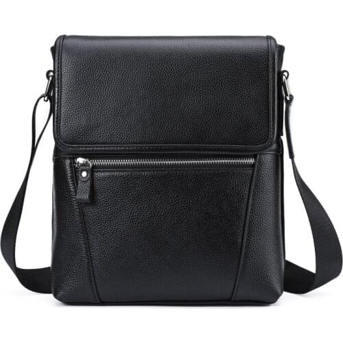Small Briefcase Mens Genuine Leather Messenger Bag Male Cowhide Leather Cross body Shoulder Bag Vintage Design Men Flap Bags