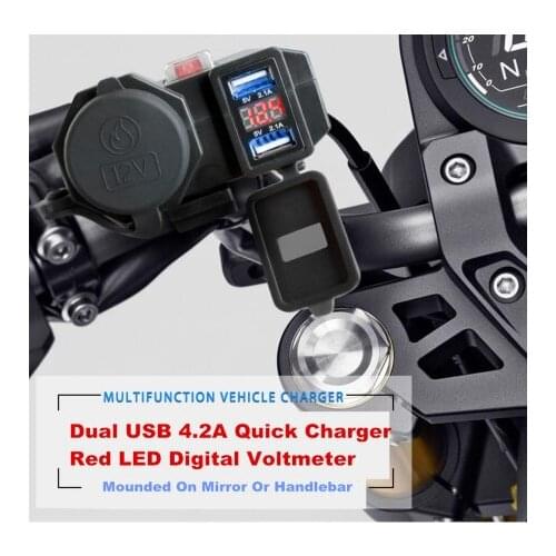 Dual USB 2.1A Motorcycle Scooter Modification Accessories Intelligent Interface Modified Car Moto Charger with Line Waterproof