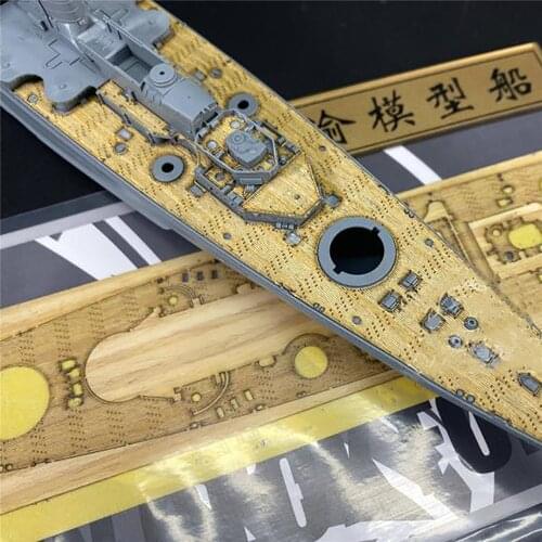 ​Modification Parts High Quality Wooden Deck Masking Sheet DIY Ship Model Cover for 1/700 German Scharnhorst Flyhaw Battleship