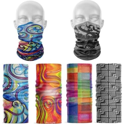 3D Printed Fashion Head Face Neck Sun Shade Collar Gaiter Tube Bandana Unisex Outdoor Sports Dustproof Fishing Headwear Scarf