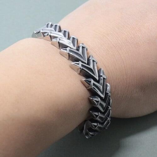 2020 New 15MM Wide Mens Bracelet 316L Stainless Steel Link Chain Boys Fashion Jewelry Punk Rock Mens Bracelet For Men Drop