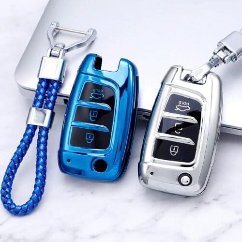 Soft TPU Car Key Case Cover Bag Shell Keychain for Hyundai Elantra Solaris 2017 Santa Fe Verna Tucson I35 I40 Genesis Protector